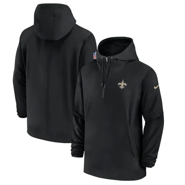 New orleans saints nike sideline half zip hoodie Black