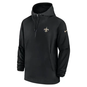 New orleans saints nike sideline half zip hoodie Black M