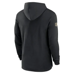 New orleans saints nike sideline hoodie performance long sleeve t shirt Black L