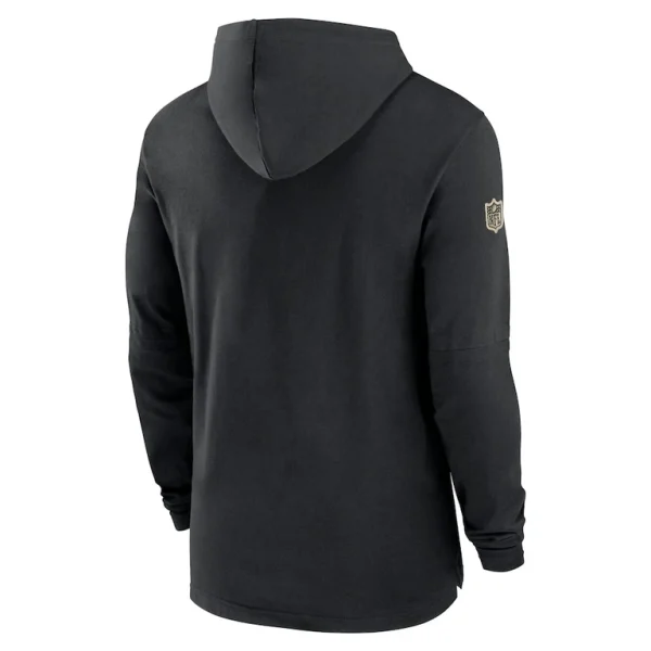 New orleans saints nike sideline hoodie performance long sleeve t shirt Black L
