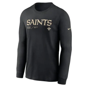 New orleans saints nike sideline infograph lock up performance long sleeve t shirt Black S