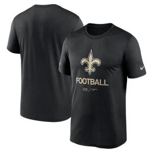 New orleans saints nike sideline infograph performance t shirt Black