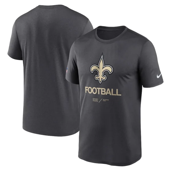 New orleans saints nike sideline infograph performance t shirt anthracite Multi