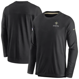 New orleans saints nike sideline lockup performance pullover sweatshirt Black