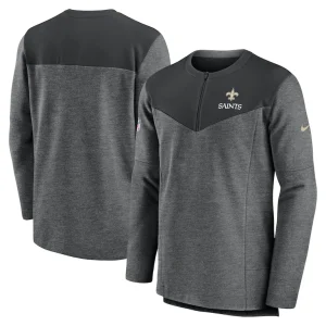 New orleans saints nike sideline lockup performance quarter zip top Charcoal
