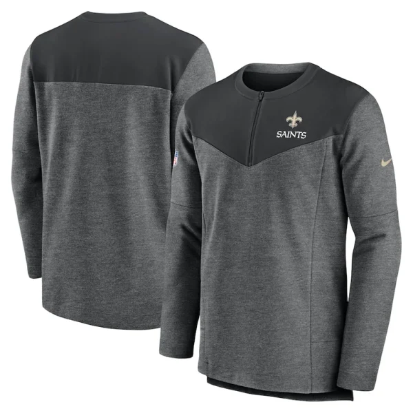 New orleans saints nike sideline lockup performance quarter zip top Charcoal