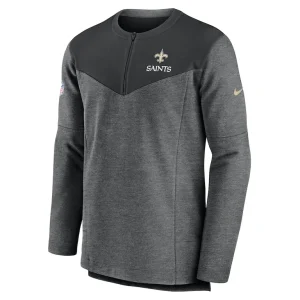 New orleans saints nike sideline lockup performance quarter zip top Charcoal M