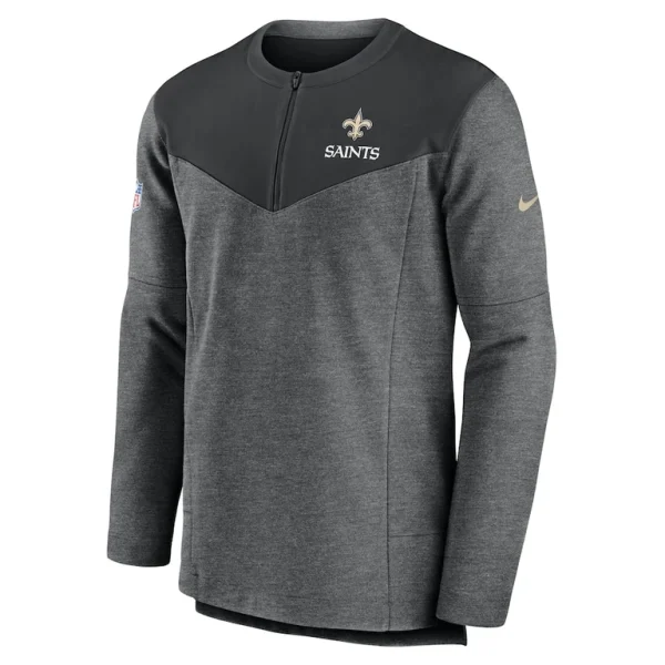 New orleans saints nike sideline lockup performance quarter zip top Charcoal M