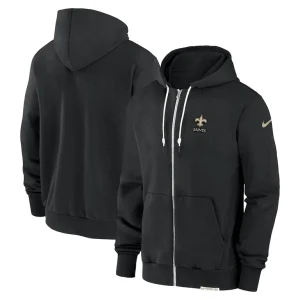New orleans saints nike sideline performance full zip hoodie jacket Black