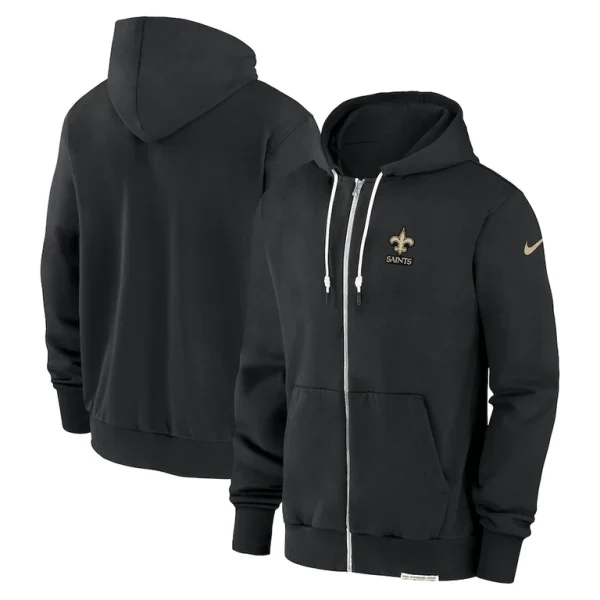 New orleans saints nike sideline performance full zip hoodie jacket Black