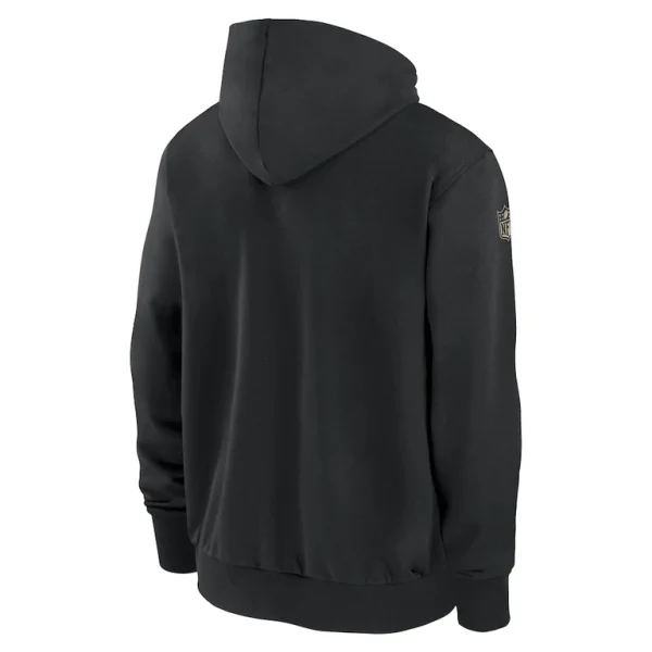 New orleans saints nike sideline performance full zip hoodie jacket Black L