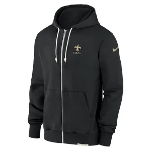 New orleans saints nike sideline performance full zip hoodie jacket Black M