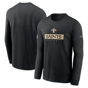 New orleans saints nike sideline performance long sleeve t shirt Black