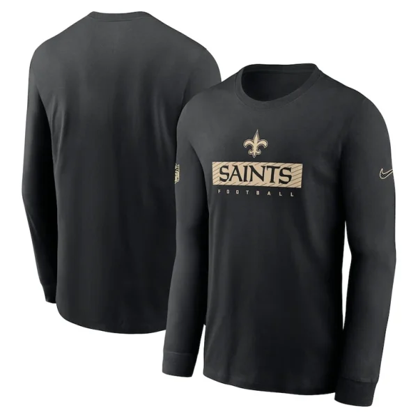 New orleans saints nike sideline performance long sleeve t shirt Black