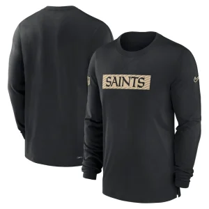 New orleans saints nike sideline player performance long sleeve t shirt Black