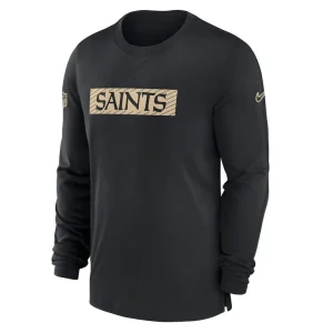 New orleans saints nike sideline player performance long sleeve t shirt Black M