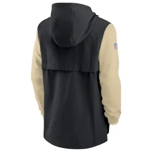 New orleans saints nike sideline player quarter zip hoodie Blackgold L