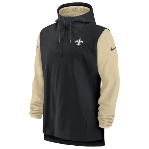 New orleans saints nike sideline player quarter zip hoodie Blackgold M