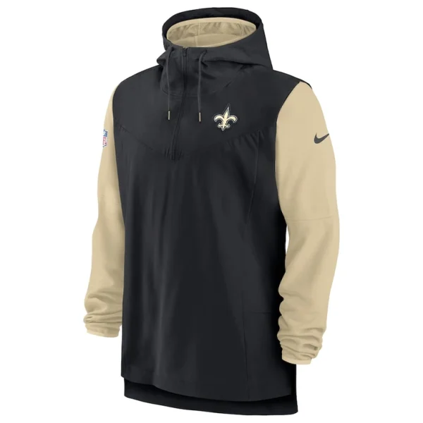 New orleans saints nike sideline player quarter zip hoodie Blackgold M
