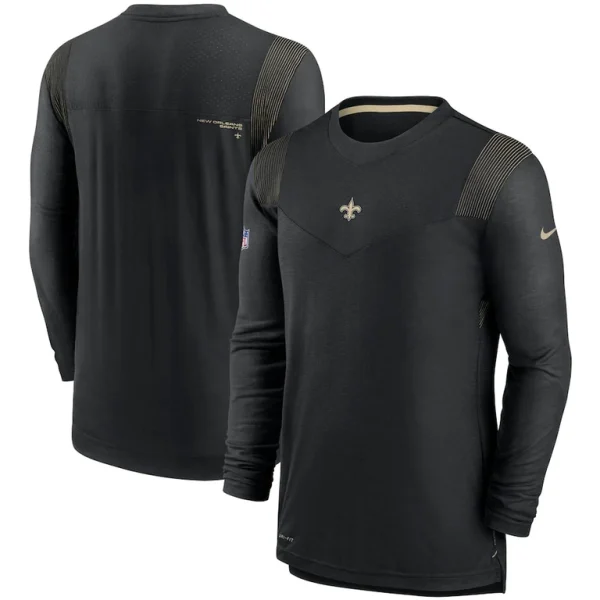 New orleans saints nike sideline player uv performance long sleeve t shirt Black