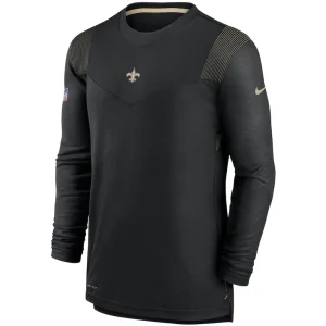 New orleans saints nike sideline player uv performance long sleeve t shirt Black M