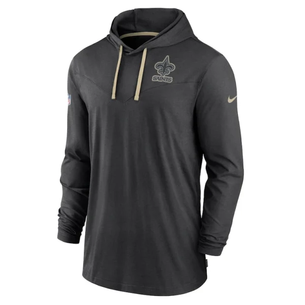New orleans saints nike sideline pop performance pullover long sleeve hoodie t shirt Black M