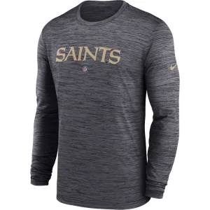 New orleans saints nike sideline team velocity performance long sleeve t shirt Black M