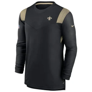 New orleans saints nike sideline tonal logo performance player long sleeve t shirt Black M