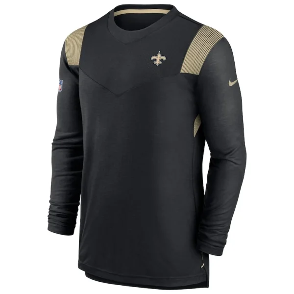 New orleans saints nike sideline tonal logo performance player long sleeve t shirt Black M
