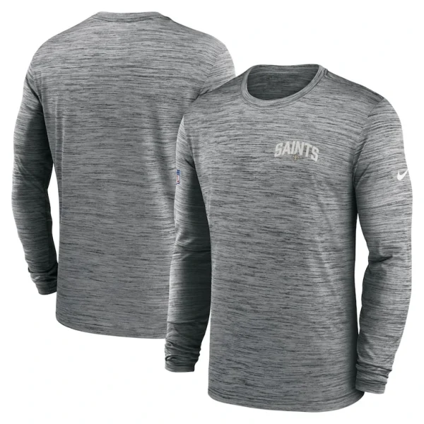 New orleans saints nike sideline velocity athletic stack performance long sleeve t shirt Gray