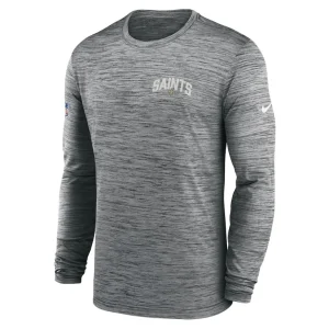 New orleans saints nike sideline velocity athletic stack performance long sleeve t shirt Gray M