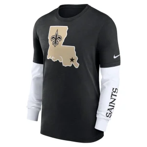 New orleans saints nike slub fashion long sleeve t shirt Heather black M