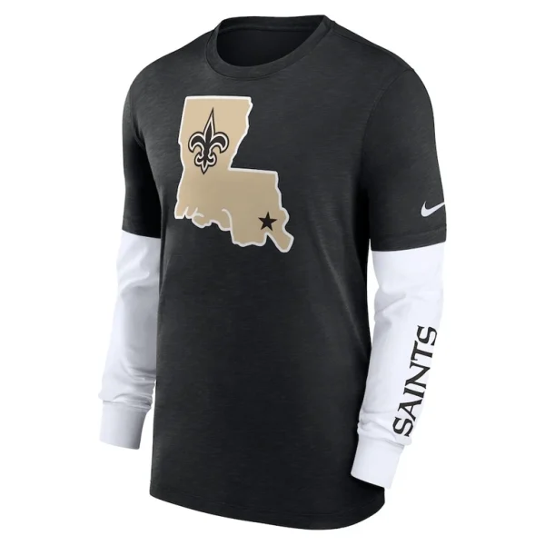New orleans saints nike slub fashion long sleeve t shirt Heather black M