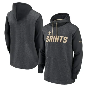 New orleans saints nike surrey legacy pullover hoodie Heathered charcoalblack
