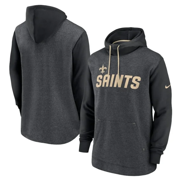 New orleans saints nike surrey legacy pullover hoodie Heathered charcoalblack