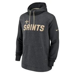 New orleans saints nike surrey legacy pullover hoodie Heathered charcoalblack M