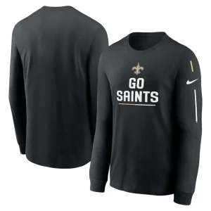 New orleans saints nike team slogan long sleeve t shirt Black