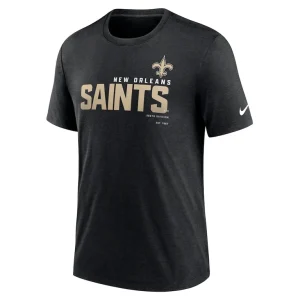 New orleans saints nike team tri blend t shirt Heather black M