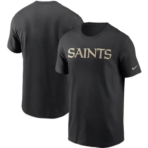 New orleans saints nike team wordmark t shirt Black