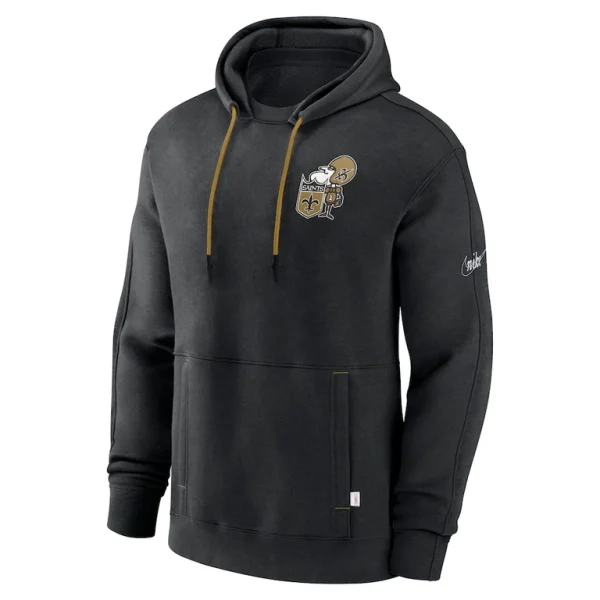 New orleans saints nike throwback layered logo statement pullover hoodie Black S