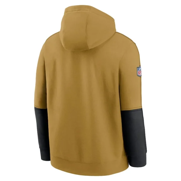 New orleans saints nike throwback logo club tri blend pullover hoodie Gold L
