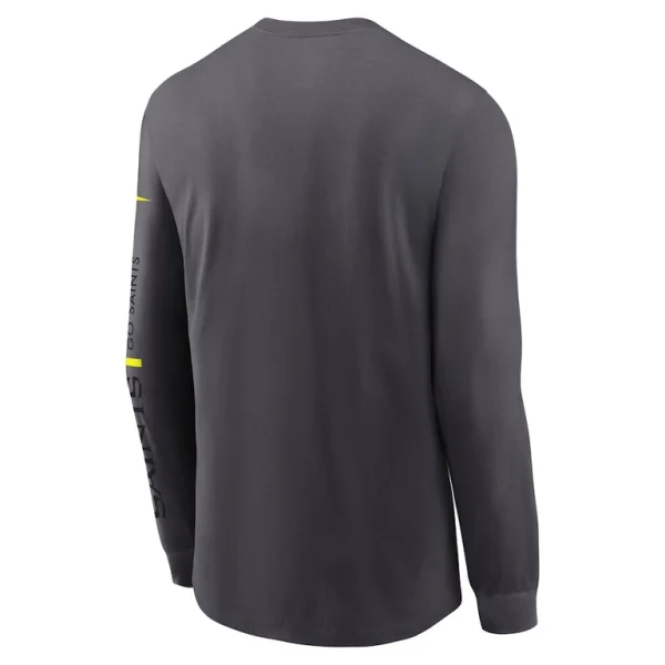 New orleans saints nike volt performance long sleeve t shirt anthracite Multi L