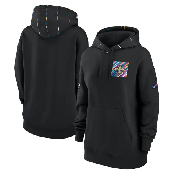 New orleans saints nike womens 2023 nfl crucial catch club pullover hoodie Black