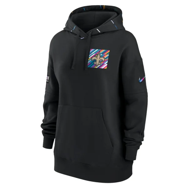 New orleans saints nike womens 2023 nfl crucial catch club pullover hoodie Black S