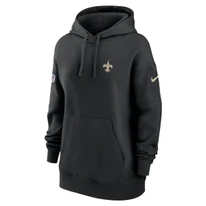 New orleans saints nike womens 2023 sideline club fleece pullover hoodie Black S
