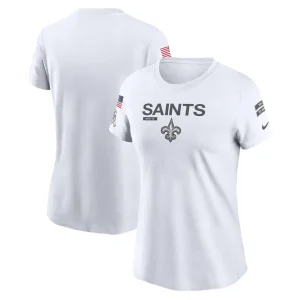 New orleans saints nike womens 2024 salute to service legend performance t shirt White