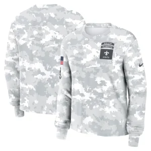 New orleans saints nike womens 2024 salute to service long sleeve t shirt White
