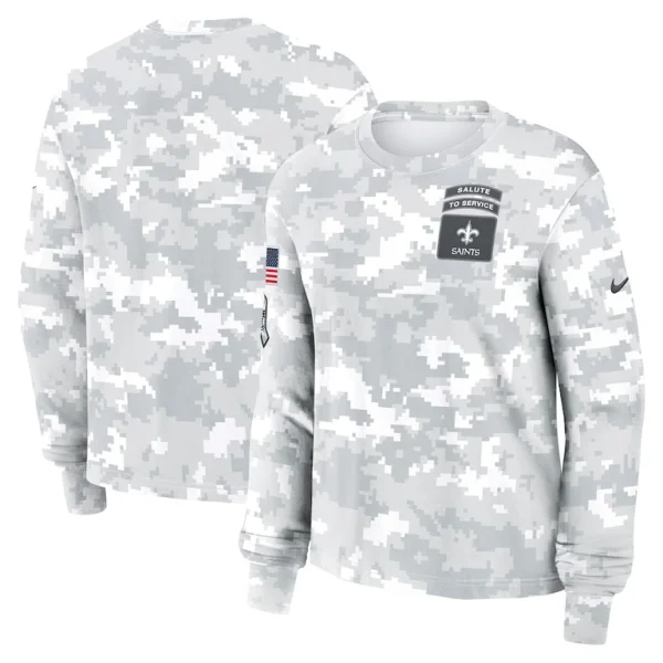 New orleans saints nike womens 2024 salute to service long sleeve t shirt White