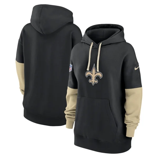 New orleans saints nike womens 2024 sideline essential fleece pullover hoodie Black