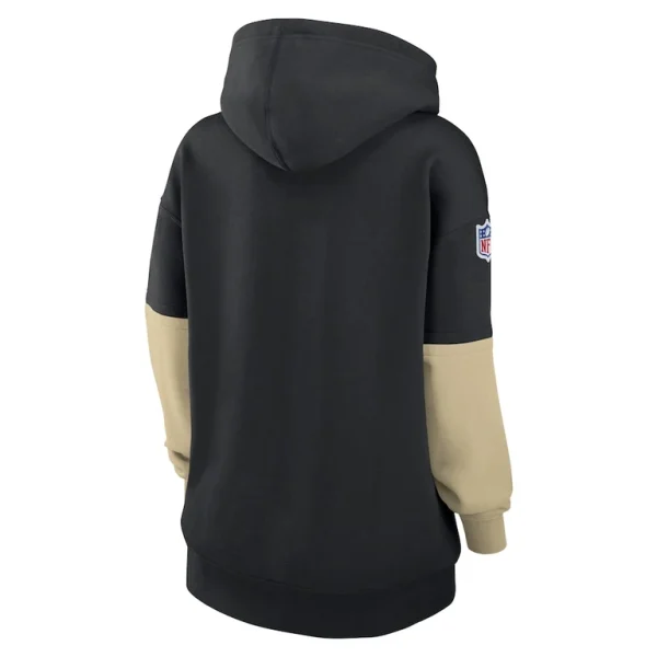 New orleans saints nike womens 2024 sideline essential fleece pullover hoodie Black M